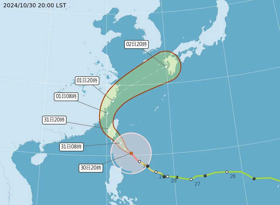 因颱風影響 台灣多地放颱風假